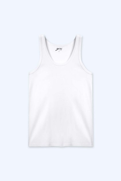 Men's Ribbed Undershirt 100% Cotton White