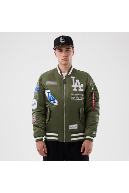 Alpha Industries x LA Dodgers MA-1 Bomber Erkek Yeşil Mont