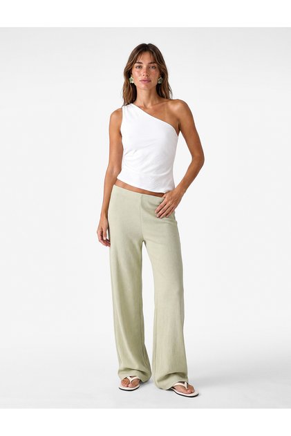 Bürümcük Fabric Textured Straight Wide Leg Trousers