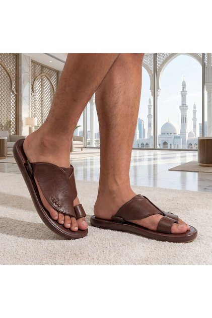 صندل رجالي عربي تقليدي سهل الارتداء مريح وخفيف الوزن للمشي في الهواء الطلق، مقاس واسع من 40 إلى 48، هدية للأب