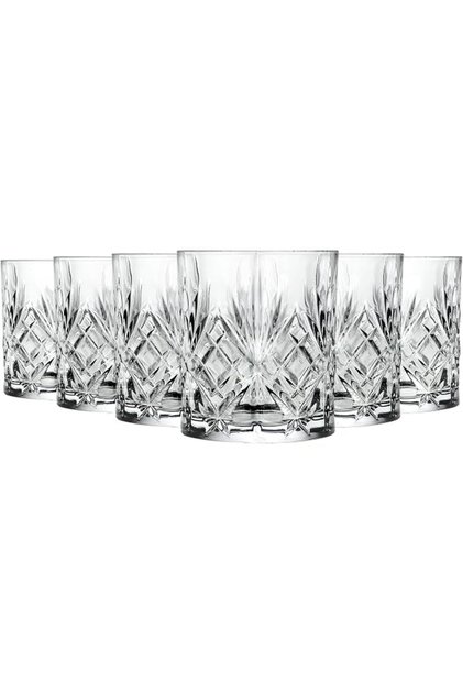 Crystal Short Whisky Water Tumblers Glasses, 230 ml, Set Of 6-Clear