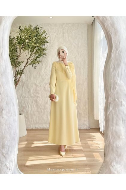 ŞİFON DETAYLI ELBİSE