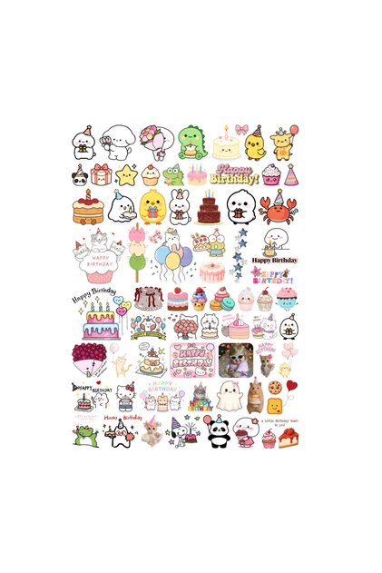 70 Pieces Birthday Themed Planner Sticker Set - Sticker Set Scrapbook Bullet Journal
