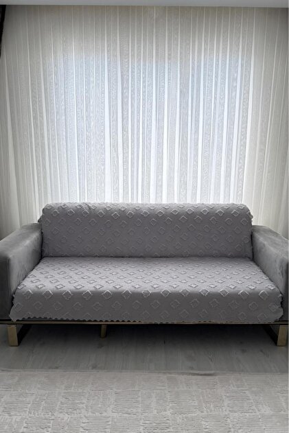 Corduroy Sofa Cover 170X210 cm Non-Slip Base Gray