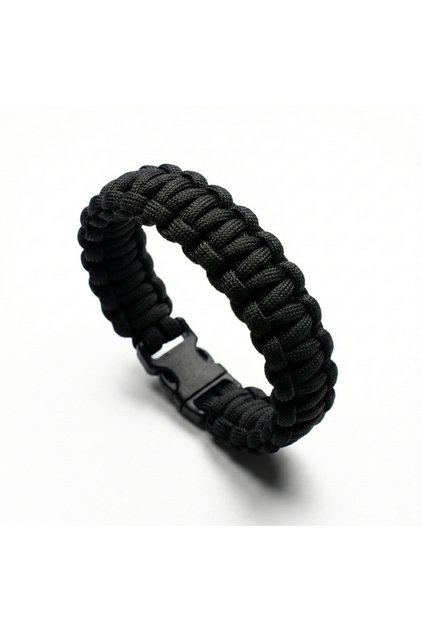 Siyah Paracord Bileklik - Standart Klips