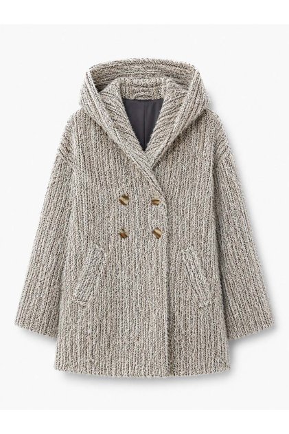 Urban Retro Hooded Oversize Jacket Coat Women's Cream