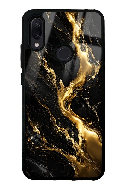 Xiaomi Redmi Note 7 Obsidian Gold Flow Design Glossy Phone Case