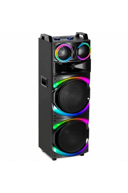 Boxă Karaoke AT PERFORMANCE® Portabilă 21200W PMPO, 2 x 12", Bluetooth, 2 Microfoane Wireless