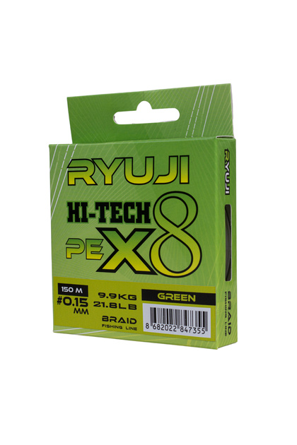 Hi-Tech X8 150m 0.08mm Green Fishing Line Standard - 0.27