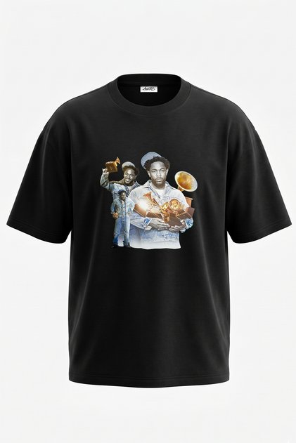 Metro Boomin Design Printed Oversize Black T-Shirt
