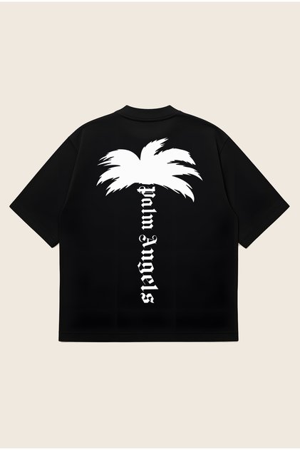 Palm Angels Palm Print Oversize Boxy Cut Unisex 100% Cotton T-Shirt | Streetwear
