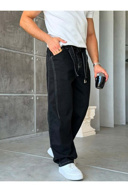 Kemer Detaylı Premium BAGGY Kot Pantolon K