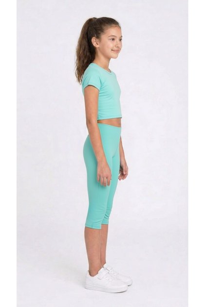Girl's Below Knee Capri Leggings 1 Piece/Pastel Colors Cotton for Dress and Bottoms