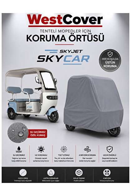 Skyjet Skycar 3-Wheel Electric Moped Compatible Waterproof | Uv Protector | Dustproof Protection Tarpaulin