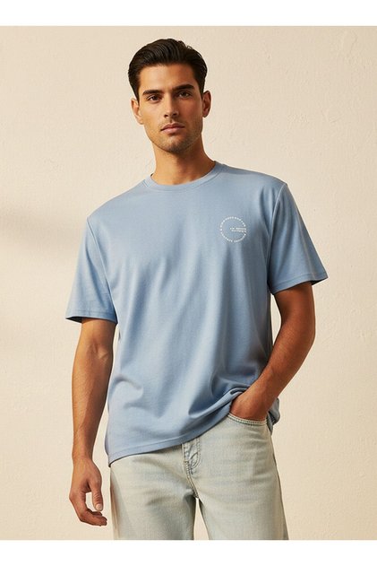 Regular Fit Crew Neck Short Sleeves Logo Print T-shirt