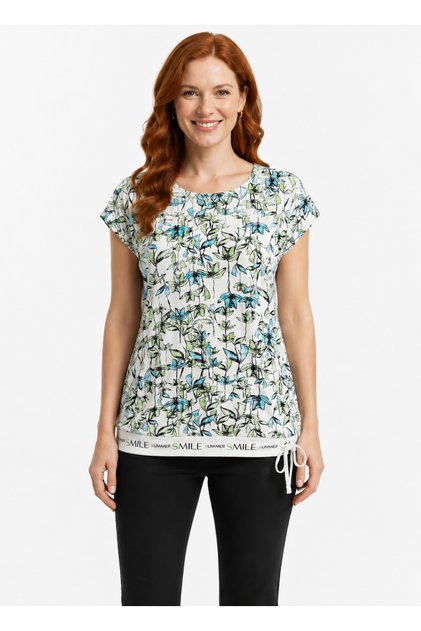 Women's Floral Patterned Short Sleeve T-Shirt