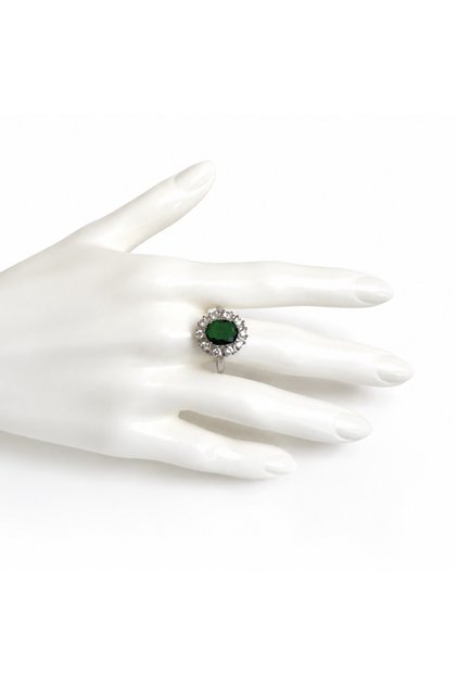 Inel Strălucitor Cu Piatră Verde Royal