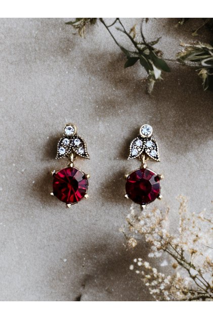 Zircon Stone Single Stone Pin Earrings