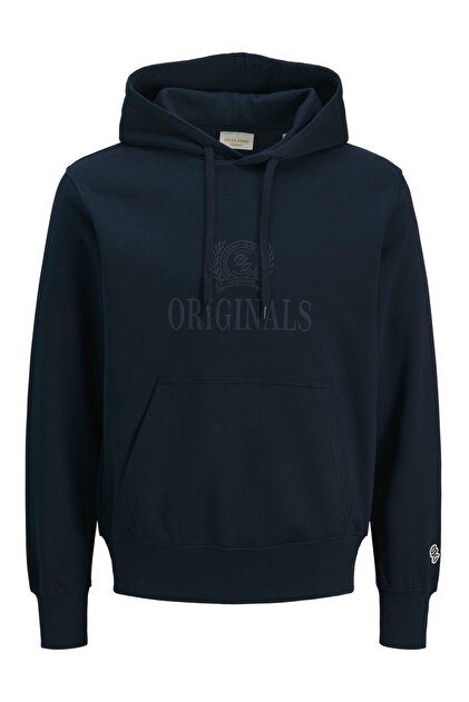 Jack & Jones Erkek Siyah Jjebase Sweat Zıp Hood Pls Büyük Beden