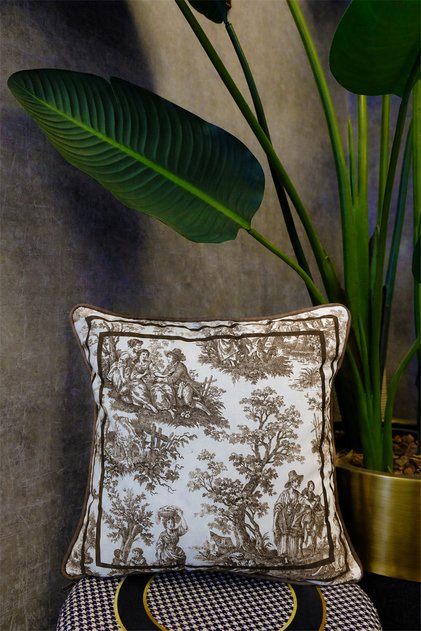 Digital Printed Decorative Double-Sided French Country Pattern Throw Pillow Pillowcase 45X45 cm