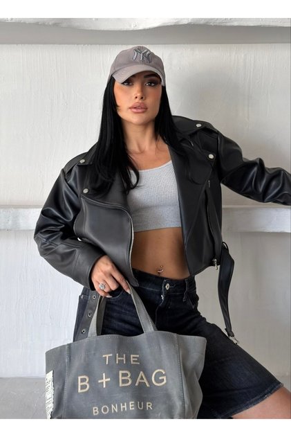 Trend Street Wear Crop Leather Jacket