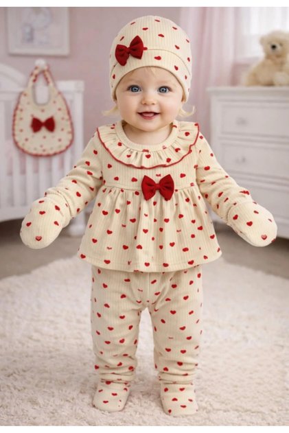 Heart Printed 5-Piece Hospital Discharge Set