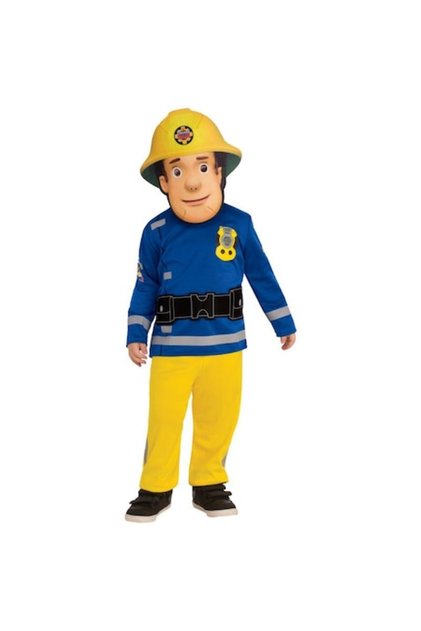 Costum de carnaval pentru copii Pompierul Sam, Echipa amuzantă de petrecere ® albastru,3-4 ani, 104-110cm