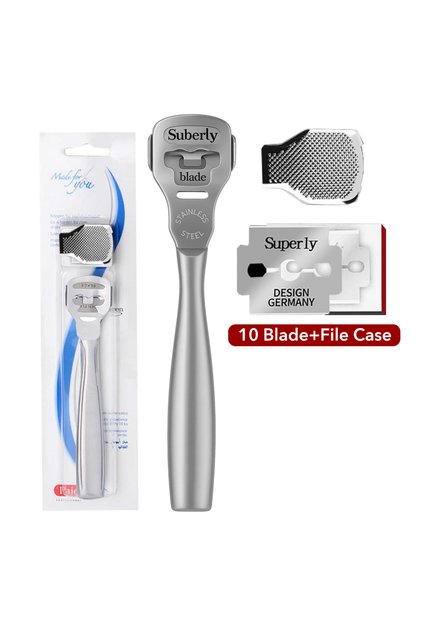 1set 1Set Foot Razor Callus Remover Heel Hard Skin Corn Shaver Stainless Steel File Wood Grain Handl