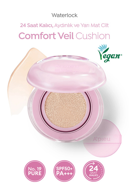 Semi-Matte Finish Moisturizing Cushion Apieu Waterlock Comfort Veil Cushion Spf50+ Pa+++ (19 Pure)