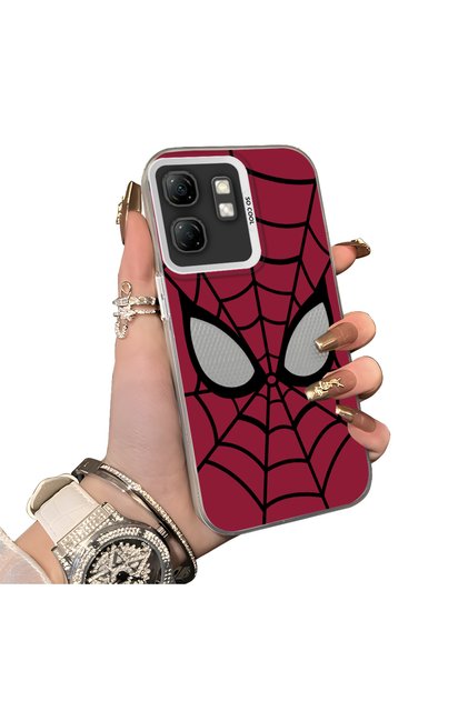 Infinix Hot 50I Compatible Silicone Edge Hard Back Case Couple Spiderman Patterned Phone Case