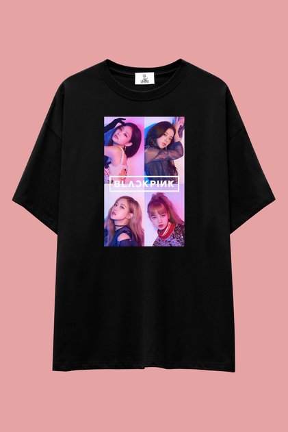 Blackpink K-Pop Collage Loose Fit T-Shirt | Unisex 100% Cotton Printed Custom Design Tee