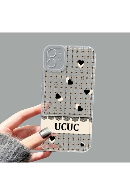 iPhone 11 Compatible Camera Protected Anti-Shock Aesthetic Print Patterned Transparent Silicone Case