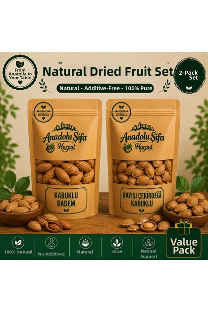 Shelled Almonds & Shelled Apricot Kernels 1 kg X2 Natural and Without Additives