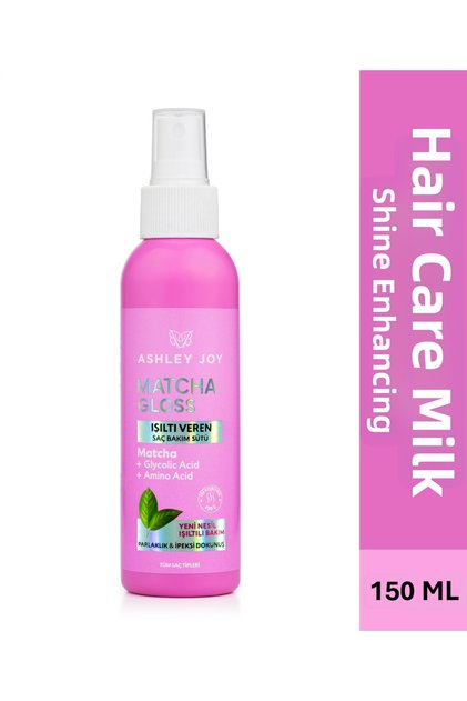 Matcha Gloss Heat Protectant, Radiance and Shine-Providing Leave-In Hair Care Milk with Glycolic Acid