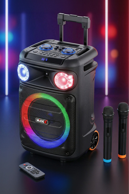 RTG ABS8103 MİKROFONLU BLUETOOTH SPEAKER LED IŞIKLI KARAOKE