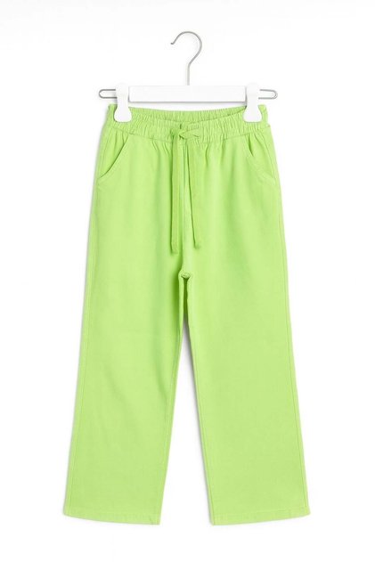 Nk girl's elastic waist drawstring pants with pockets, ages 4-8, light green
