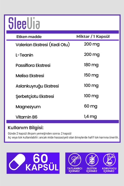 SleeVia Slee Via (Valerian, L-Teanin, Passiflora, Melisa