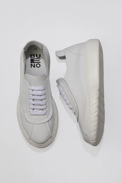 White Flotter Leather Men's Sports Shoes 01Mq4904