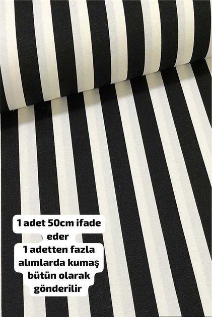 Duck kumaş Su ve Leke itici özelliği vardır ( Siyah çizgili 50 x 180 )