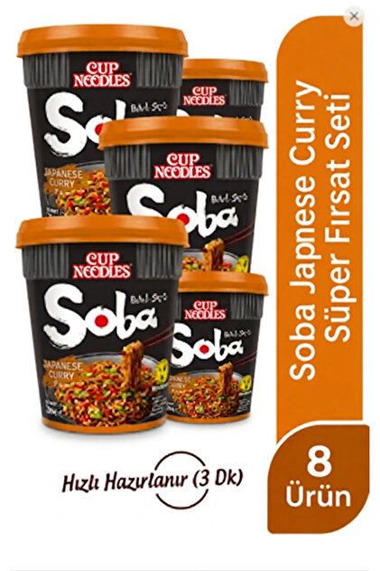 Nissin Noodles Soba Japon Tarzı Wok Usulü Köri Soslu Noodle 90 Gr
