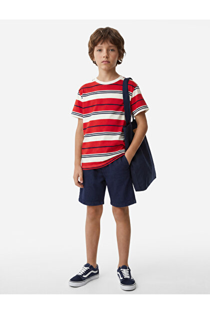 Koton Pamuklu Lacivert Erkek Çocuk Kolsuz T-shirt 6SKB30011TK