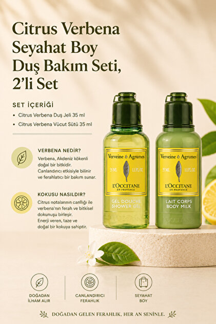 L'Occitane Citrus Verbena Seyahat Boy Duş Bakım Seti, 2'li Set