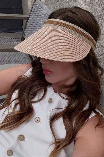 Women's Straw Visor Tennis Visor Hat