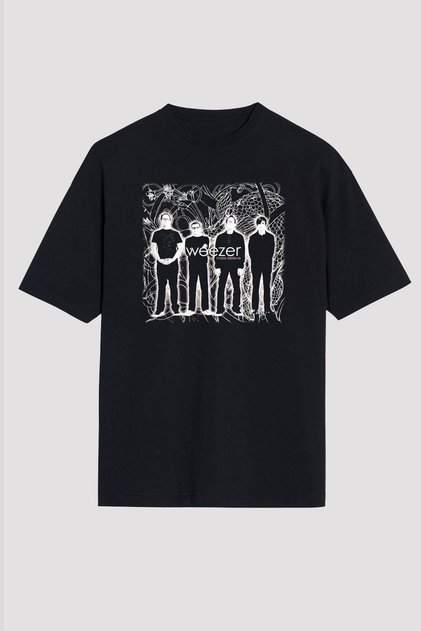 Weezer Siyah Unisex Oversize Tişört T-shirt