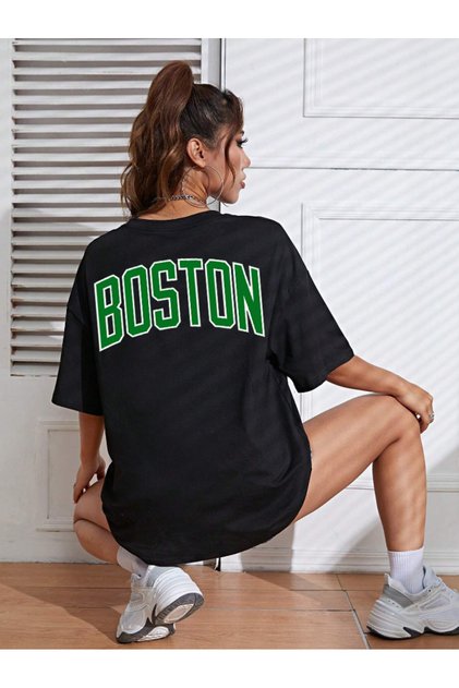 Unisex Žene/Muškarci Keltski Boston Prilagođeni Štampano Šareni Oversize kroj Pamučni džersej T-shirt