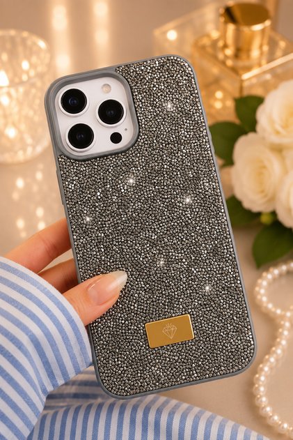 iPhone 16 Promax Compatible Diamond Design Sparkling Diamond Silicone Case