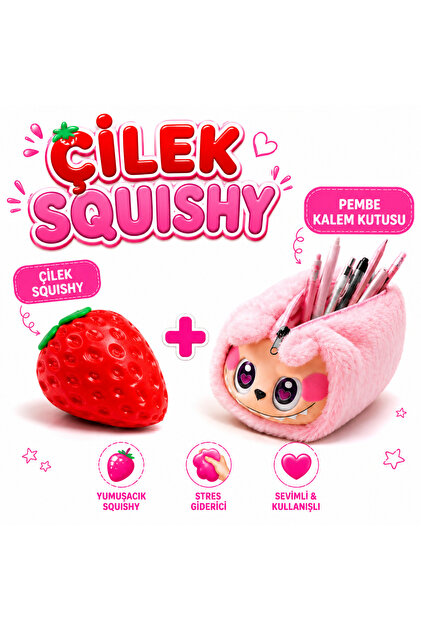 スクイーズ BLACK DİAMOND PLUSH TOY Needoh Yumuşak Çilek Meyve Squishy