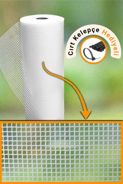 BEYAZ Plastik Bahçe Çit Perde - 5 mm Göz - Dekoratif Plastik Çit Örtüsü - Kedi Filesi - Kümes Filesi