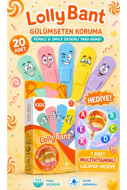 Çocuk Yara Bandı Desenli 20'li Kutu