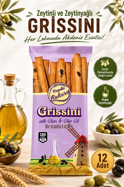 Zeytinli Ve Zeytinyağlı Grissini 70 Gr. X 12 Paket